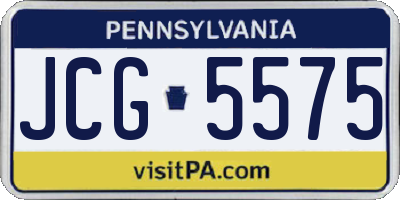PA license plate JCG5575