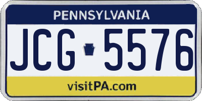 PA license plate JCG5576