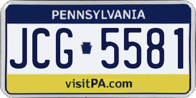 PA license plate JCG5581