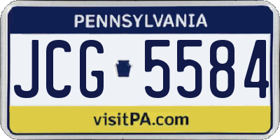 PA license plate JCG5584