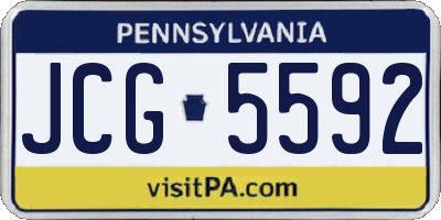 PA license plate JCG5592