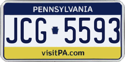 PA license plate JCG5593