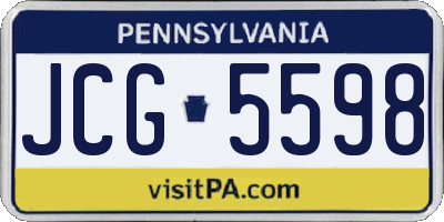 PA license plate JCG5598