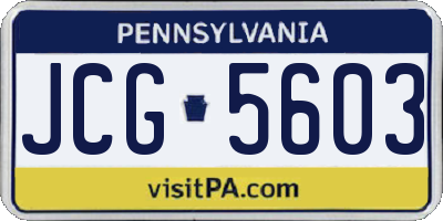 PA license plate JCG5603