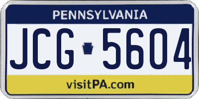 PA license plate JCG5604