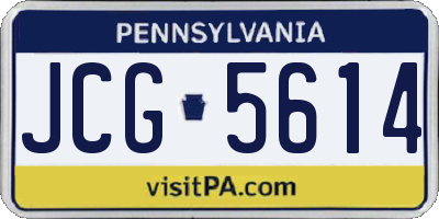 PA license plate JCG5614