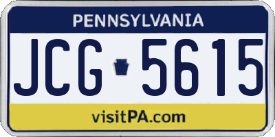PA license plate JCG5615