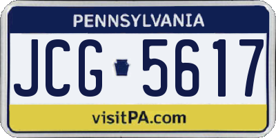PA license plate JCG5617