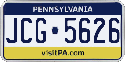 PA license plate JCG5626