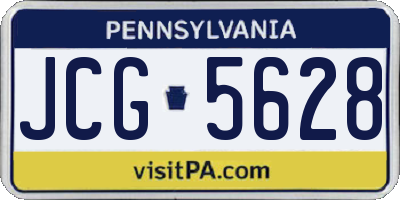 PA license plate JCG5628