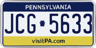 PA license plate JCG5633