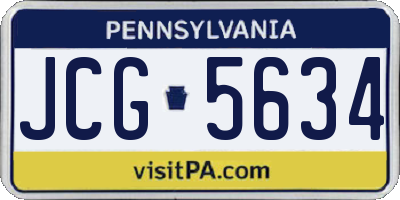 PA license plate JCG5634