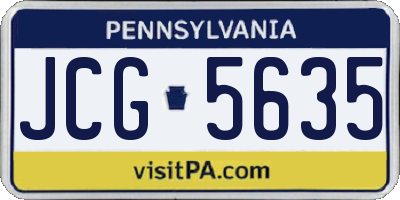 PA license plate JCG5635