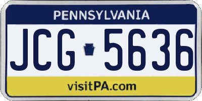 PA license plate JCG5636