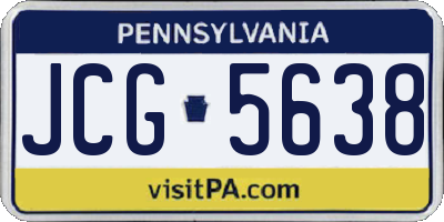 PA license plate JCG5638