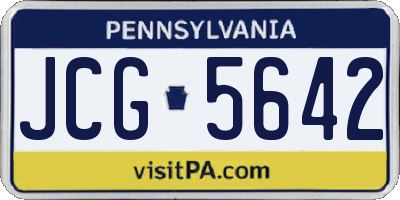 PA license plate JCG5642