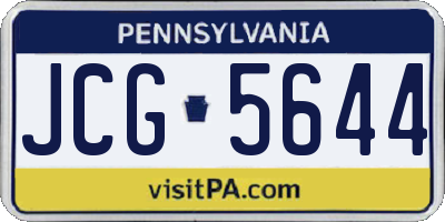 PA license plate JCG5644