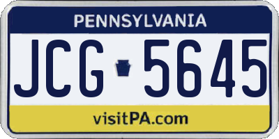 PA license plate JCG5645