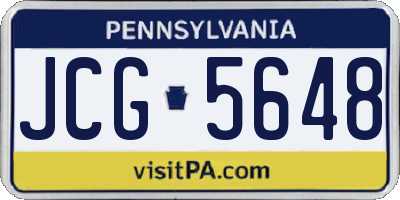 PA license plate JCG5648
