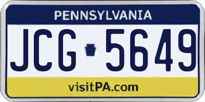 PA license plate JCG5649