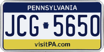 PA license plate JCG5650