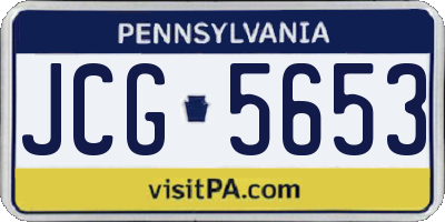 PA license plate JCG5653