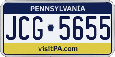 PA license plate JCG5655