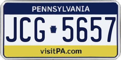 PA license plate JCG5657