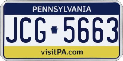 PA license plate JCG5663