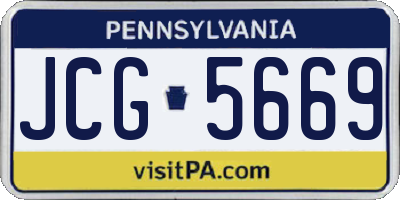 PA license plate JCG5669