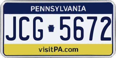 PA license plate JCG5672