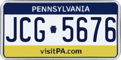 PA license plate JCG5676