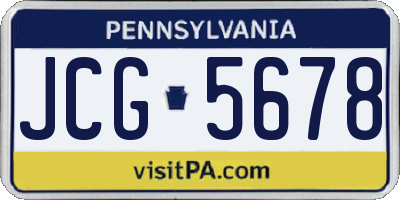 PA license plate JCG5678