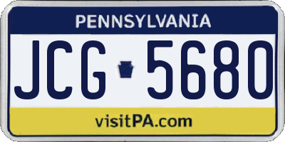 PA license plate JCG5680