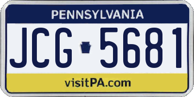 PA license plate JCG5681