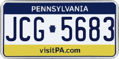 PA license plate JCG5683