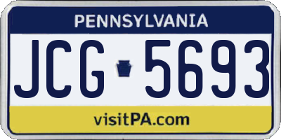 PA license plate JCG5693