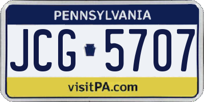 PA license plate JCG5707