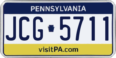 PA license plate JCG5711