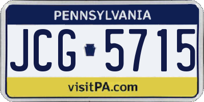 PA license plate JCG5715