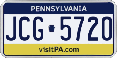 PA license plate JCG5720