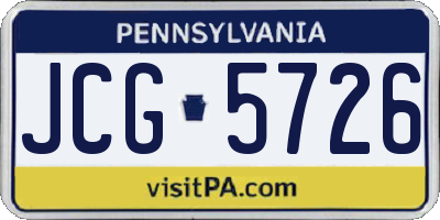 PA license plate JCG5726