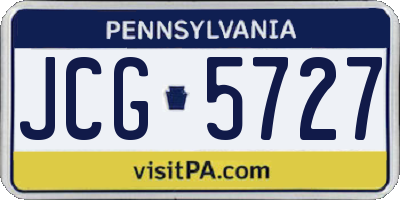 PA license plate JCG5727