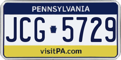 PA license plate JCG5729