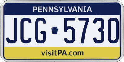 PA license plate JCG5730