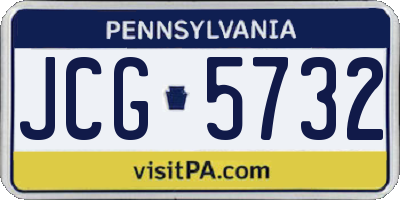 PA license plate JCG5732