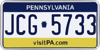 PA license plate JCG5733