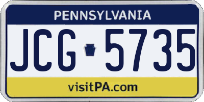 PA license plate JCG5735