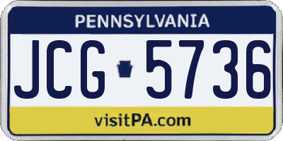 PA license plate JCG5736