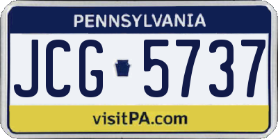 PA license plate JCG5737
